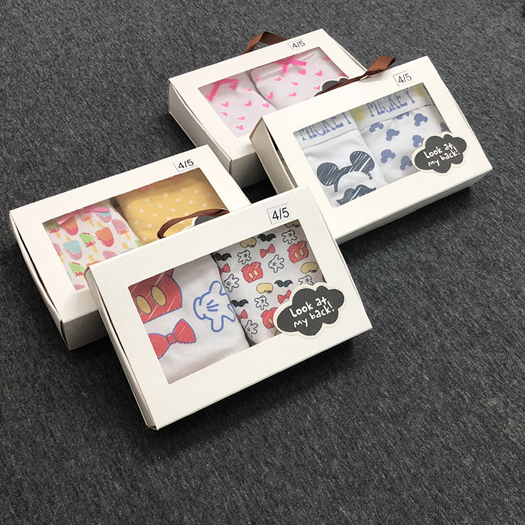 Foreign trade The original single- men and women children pure cotton Underwear Children cotton material Triangle pants girl Underwear 2 Gift box packaging