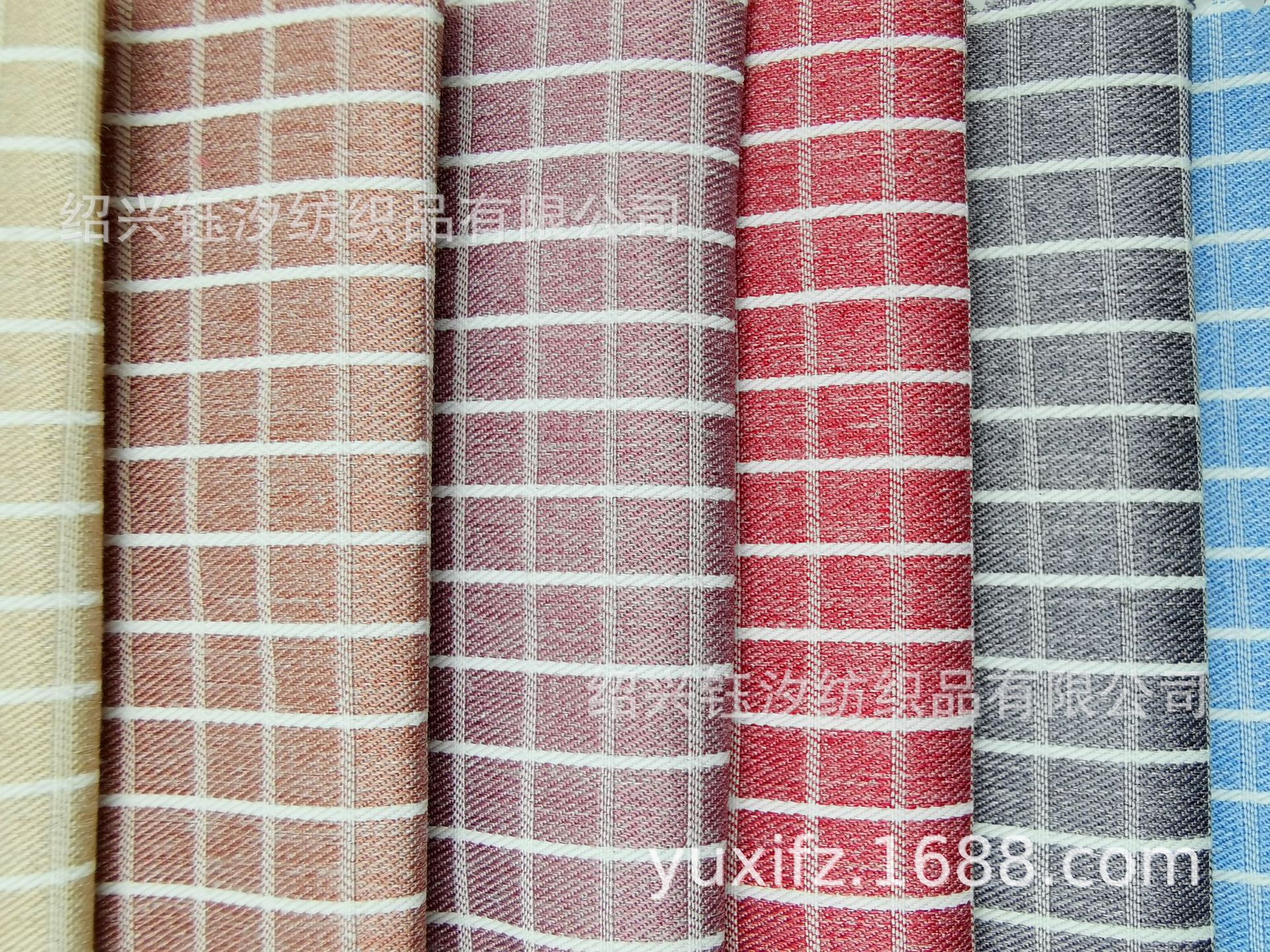 涤棉色织条格面料 衬衣面料 连衣裙面料 色织条格子布