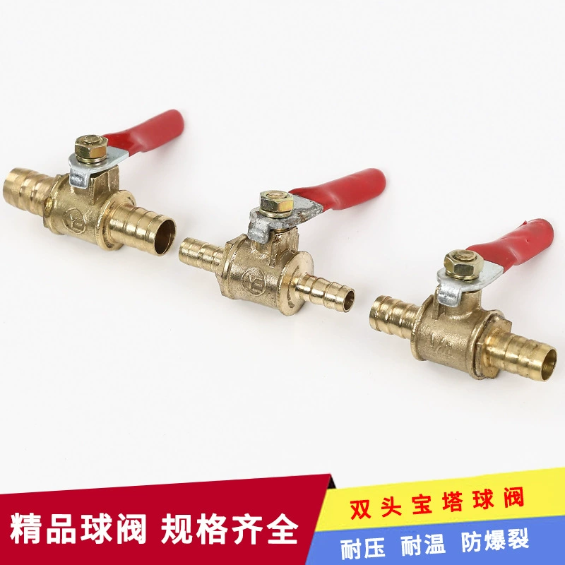 Латунный шариковый клапан пагоды с двойной головкой Красная ручка Маленький шаровой клапан Пневматический небольшой клапан Пневматический шаровой клапан