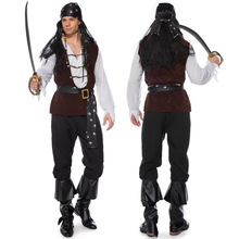 2019年新款男裝海盜服裝角色加勒比海海盜海賊服裝萬聖節派對服