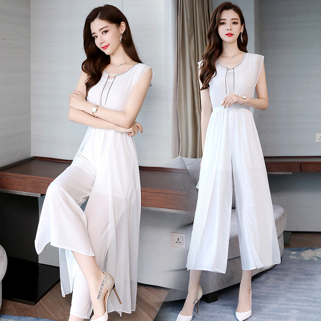 Chiffon jumpsuit summer dress fashion temperament elegant slim 