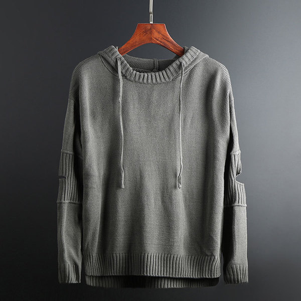 Knitted solid color sweater all-season