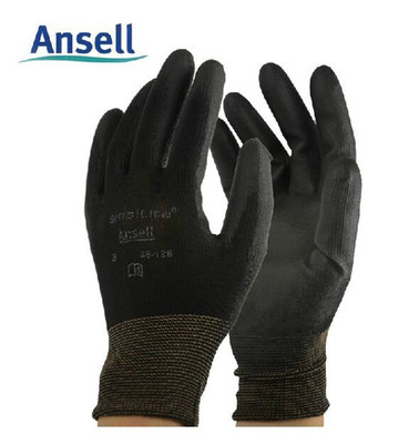 安思尔48-126PU涂层耐磨防撕裂浸胶劳保手套精细操作防护手套劳保