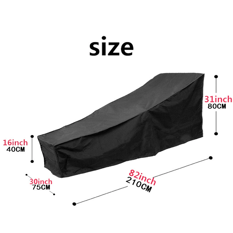 Чехол для уличного шезлонга с защитой от ультрафиолета, пылезащитный чехол для шезлонга, чехол из ткани Оксфорд, водонепроницаемый чехол для пляжного кресла