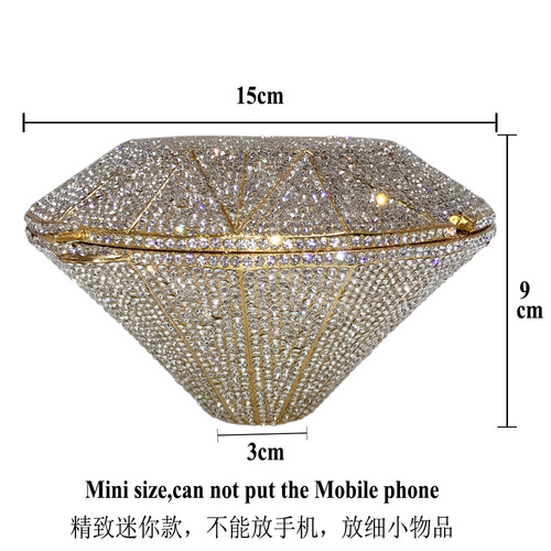 BL130 three-dimensional diamond shape diamond dinner bag full of diamond crystal bag foreign trade ladies clutch bag banquet women's bag