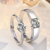 Platinum zirconium for beloved, silver ring, European style, wholesale