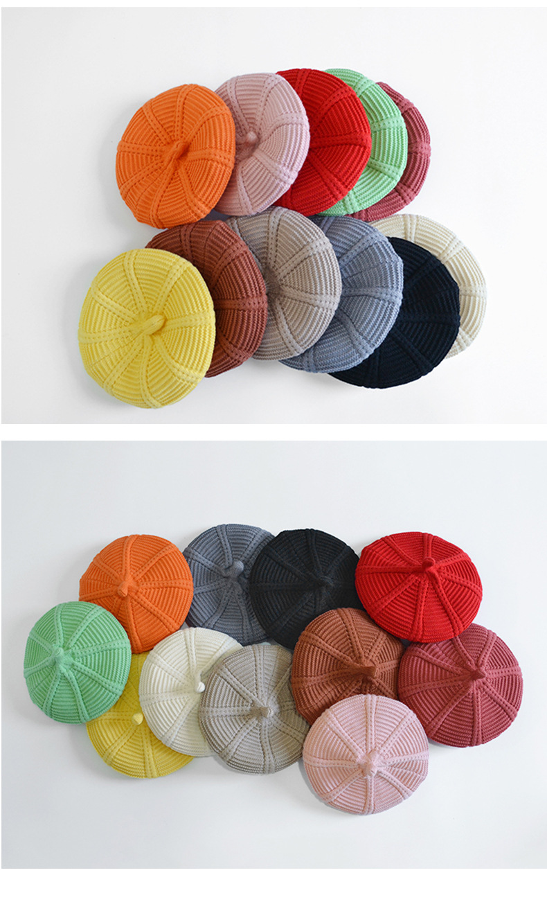 Mujeres Básico Pastoral Estilo Simple Color Sólido Sin Alero Sombrero De Boina display picture 1