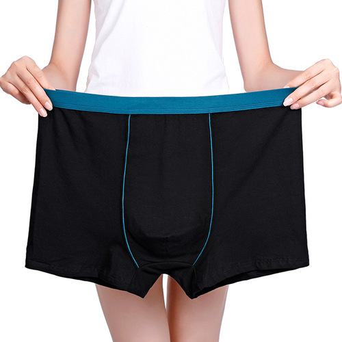 Autumn and winter cotton men's underwear, loose and breathable boxer briefs for fat guys, plus size, mid-waist, red zodiac year boxer briefs