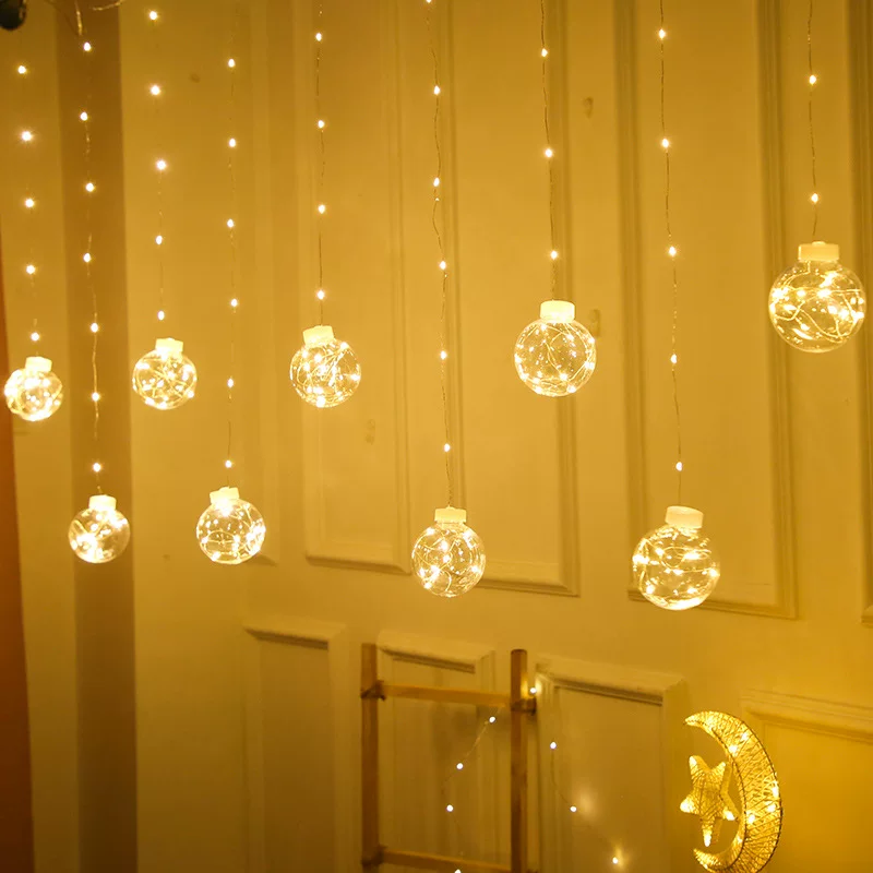 LED медная нить света, пожелания, лампы занавеса светят свет, шар пожеланий ледяная полоса свет festival японский свадебный рождественский декоративный светильник