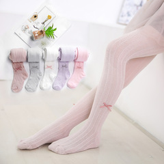 Baby pantyhose spring and autumn girls cotton summer mesh thin bow kids white infant leggings