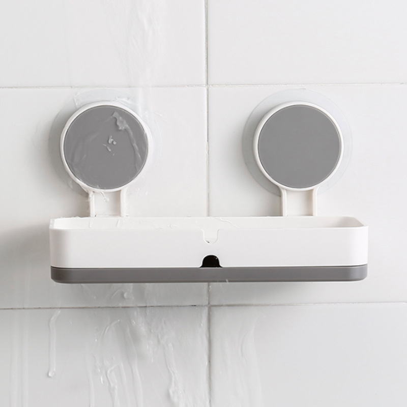 Caja de jabón sin perforaciones sin costuras plástico montado en la pared titular de jabón baño cocina estante de almacenamiento etiqueta sin costuras drenaje caja de jabón