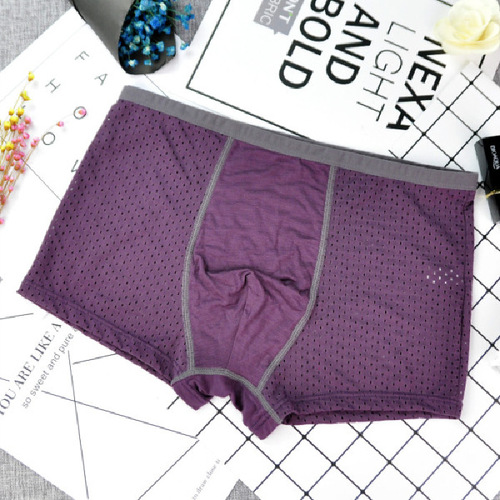 Summer ice silk men's underwear mesh seamless boxer modal large size breathable quick-drying boxer briefs
