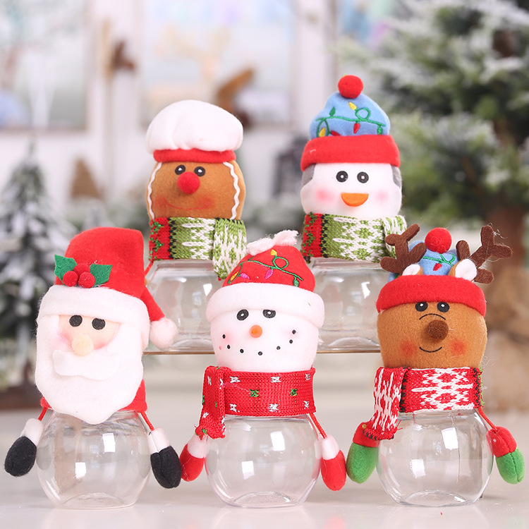 New Creative Christmas Transparent Plastic Doll Candy Jar Wholesale Nihaojewelry display picture 1