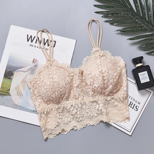 Foreign trade cross-border supply beautiful back lace wrapped chest sexy camisole bottom anti-exposure girl underwear thin section