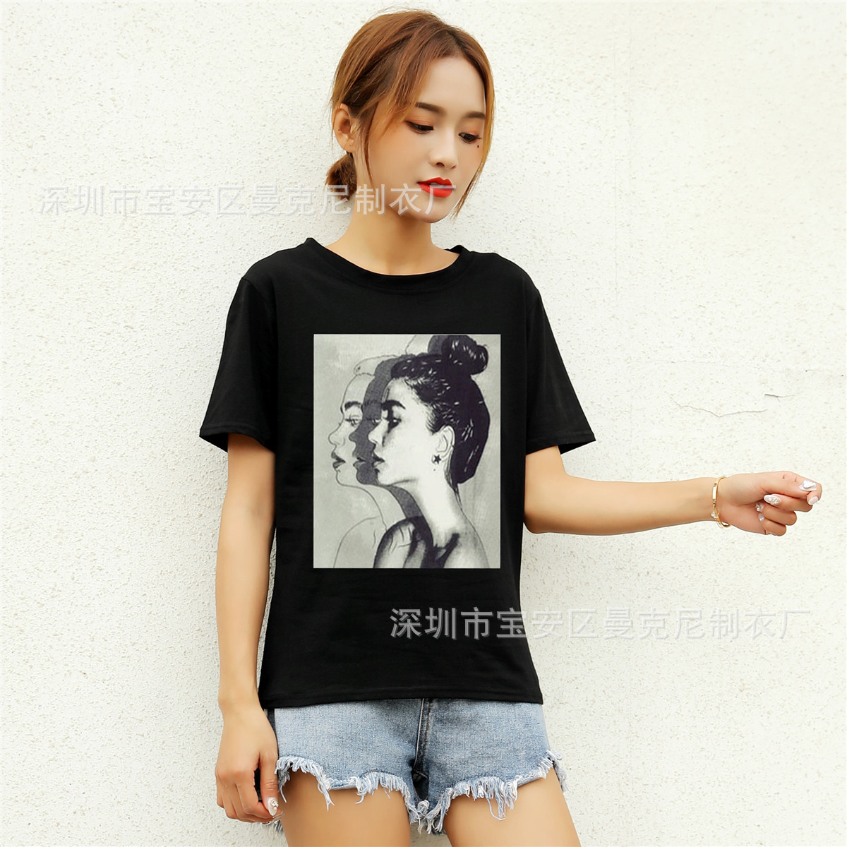 T shirt femme en Mélange de coton - Ref 3315011 Image 19