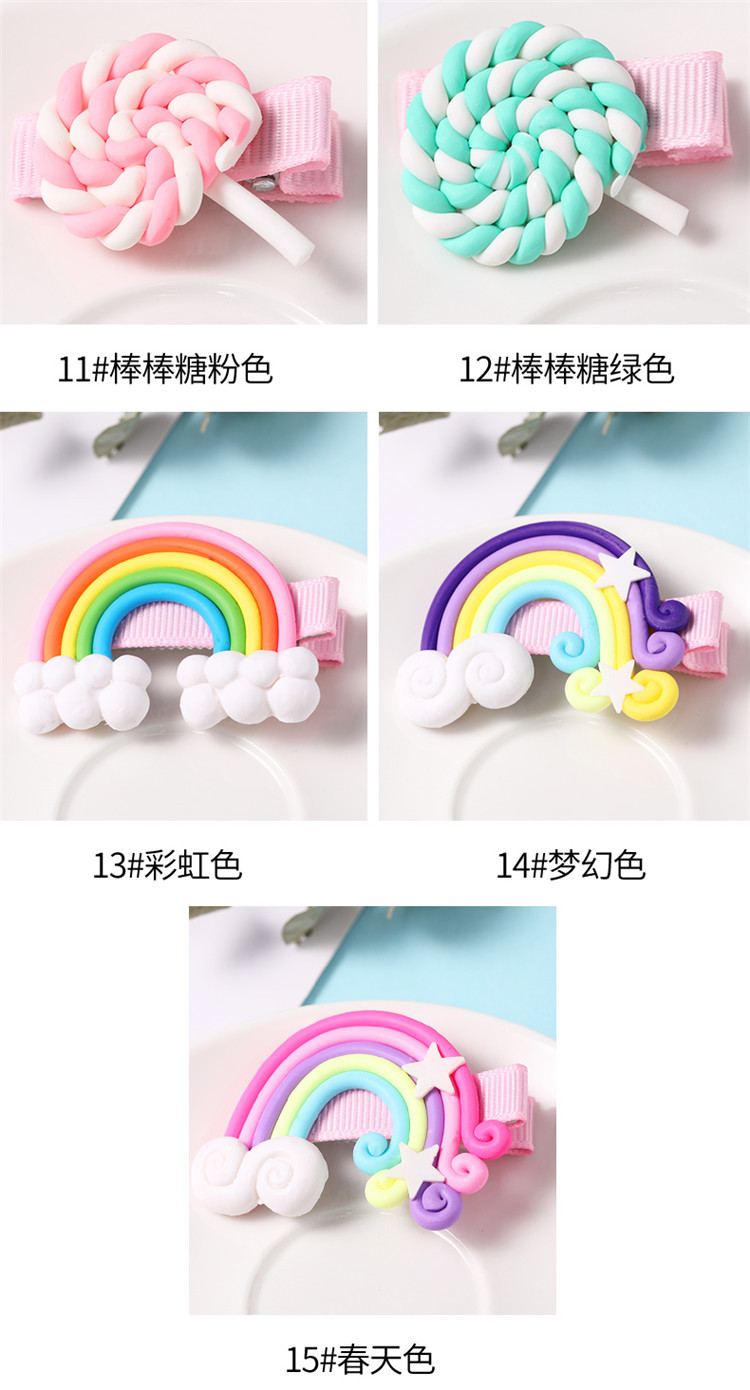Korean Cute Color Lollipop Rainbow Cheap Hairpin Wholesale display picture 10