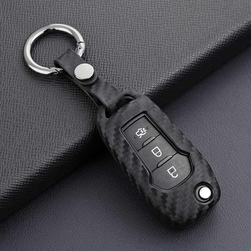 For new Ford car key case Mondeo carbon fiber pattern Lincoln Mustang Focus protective case