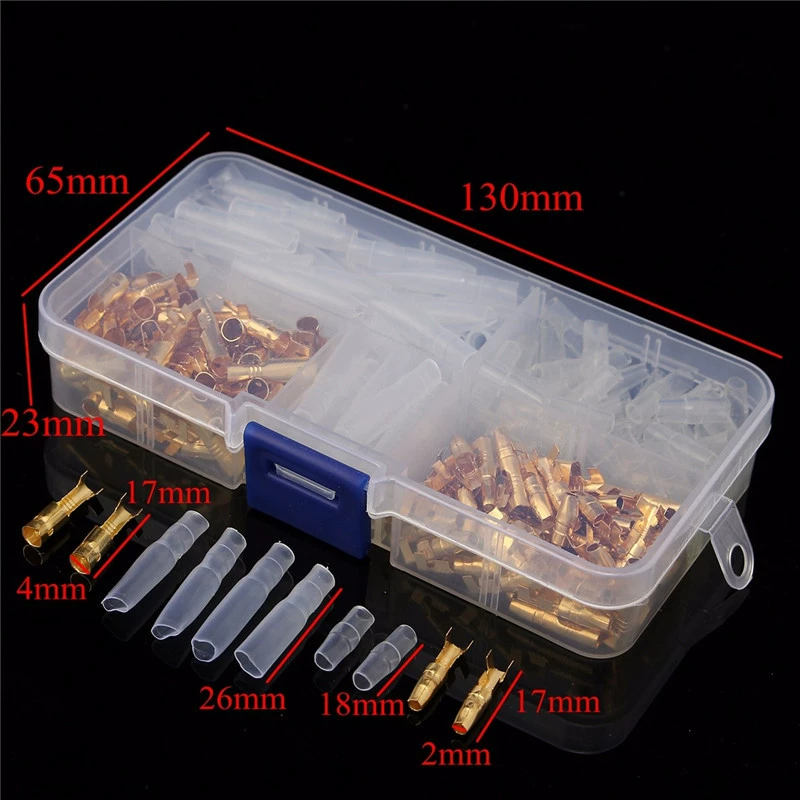 120 соединительных клемм 3,5 мм в штучной упаковке с изоляционной крышкой (60 штекерных клемм и 60 гнездовых клемм каждая)