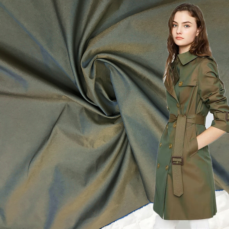 廠家直銷 2019雙色錦棉風衣布料 反光時裝男女大衣面料 現貨批發