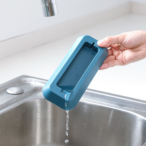 Creative new kitchen multi-functional three-hole invisible knife holder hollow drain kitchen utensil storage rack wholesale