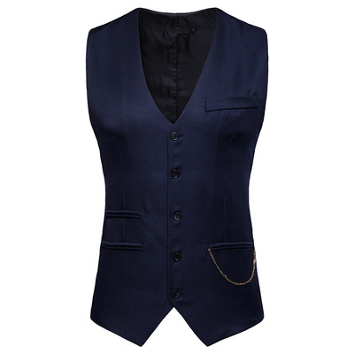 19 Vest spring and autumn new pattern men's wear suit Vest Decorative chain Self cultivation Vest man 's suit Vest vest