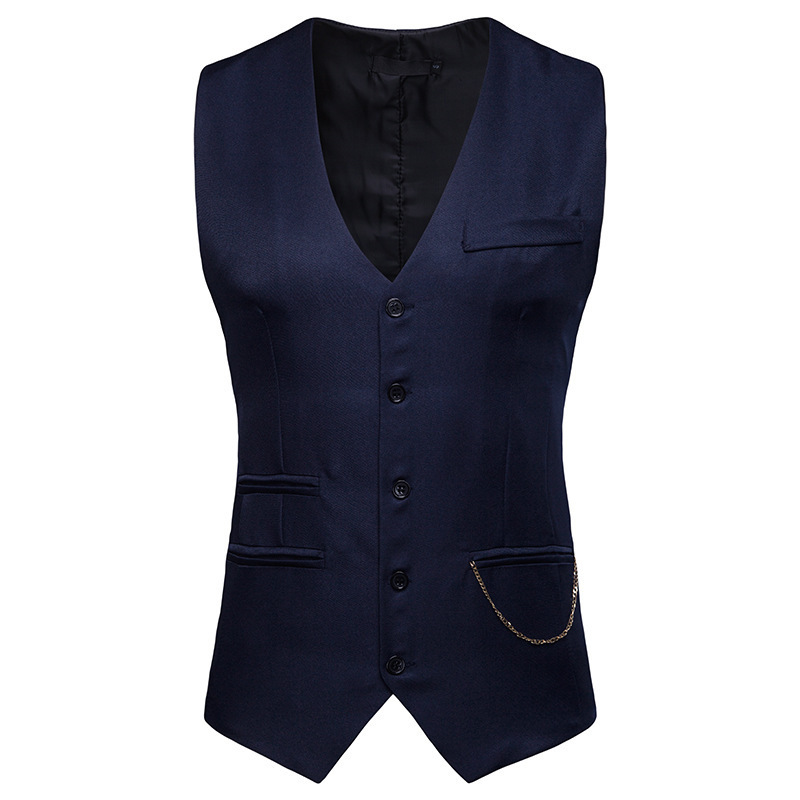 19 Vest spring and autumn new pattern men's wear suit Vest Decorative chain Self cultivation Vest man 's suit Vest vest
