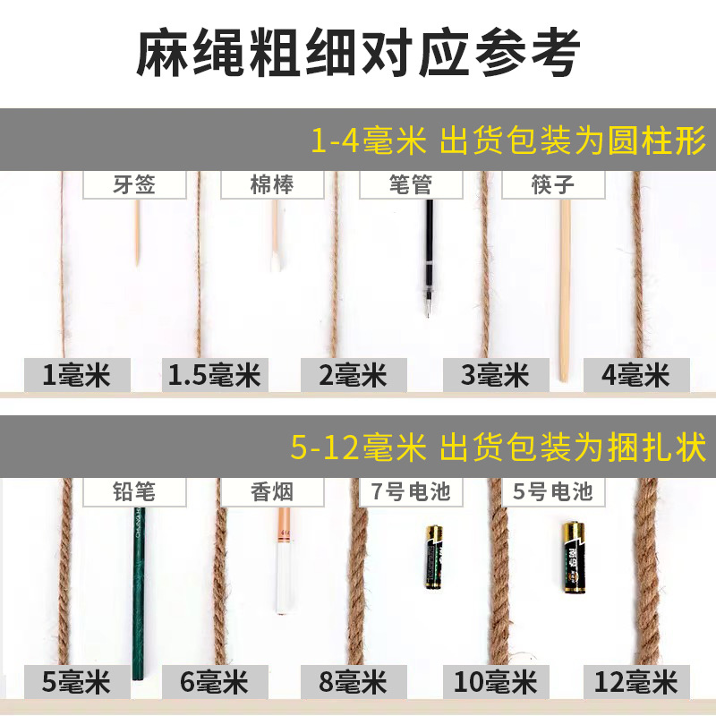 [Cuerda de cáñamo DIY] 2mm de tres filamentos de cuatro filamentos tejido cuerda de etiqueta de color cuerda Amazon hecho a mano gruesa