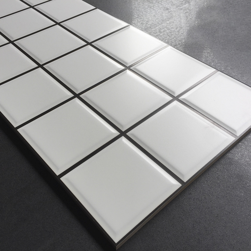 北欧风格内墙瓷砖 厨房300*600白色格子面包砖餐厅亮面墙砖瓷片砖