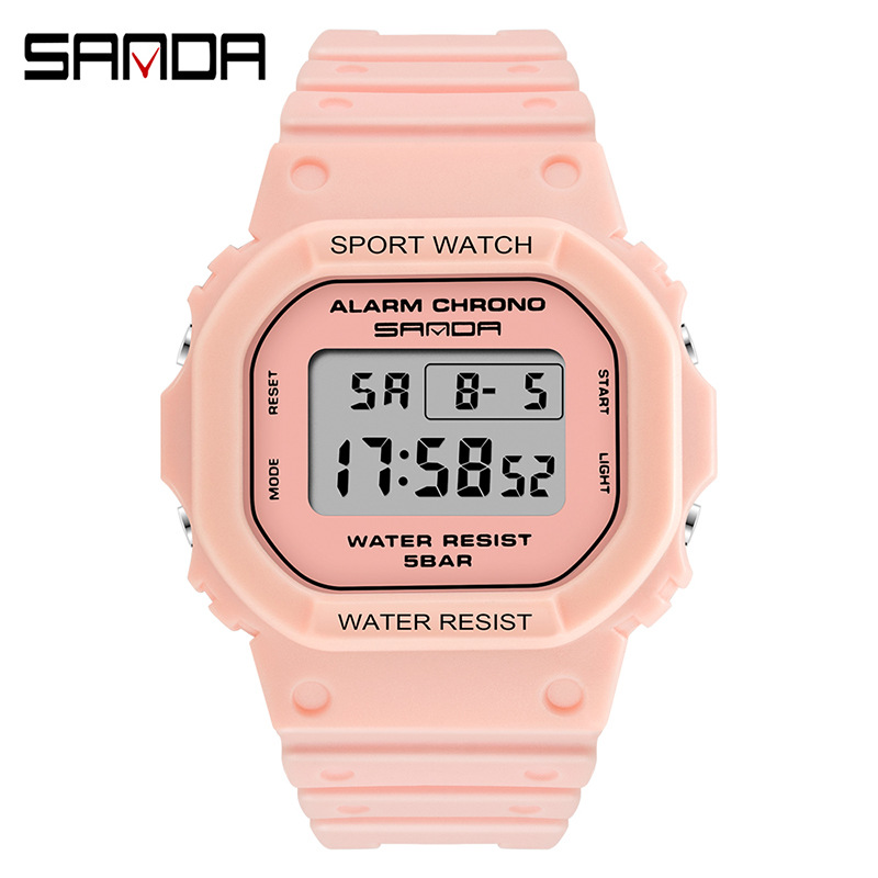 Sanda cross-border 293 square multi-function electronic watch sports watch waterproof luminous wholesale student fashion watch