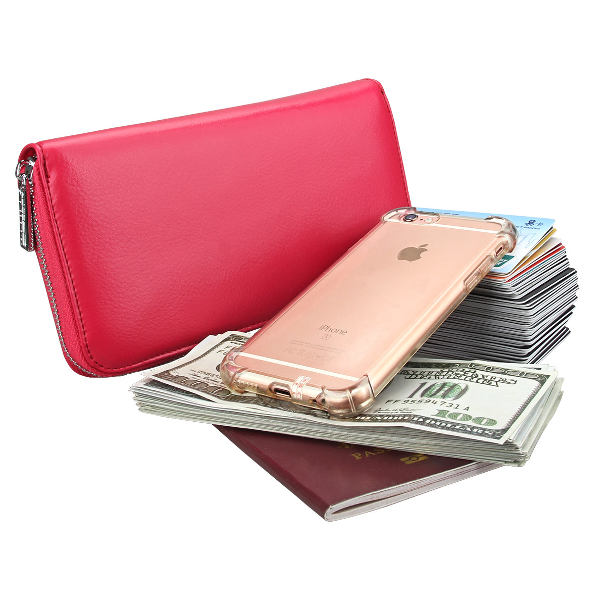 Organ Long Leather Card Case Anti-rfid Credit Card Case Multifunctional Wallet display picture 7