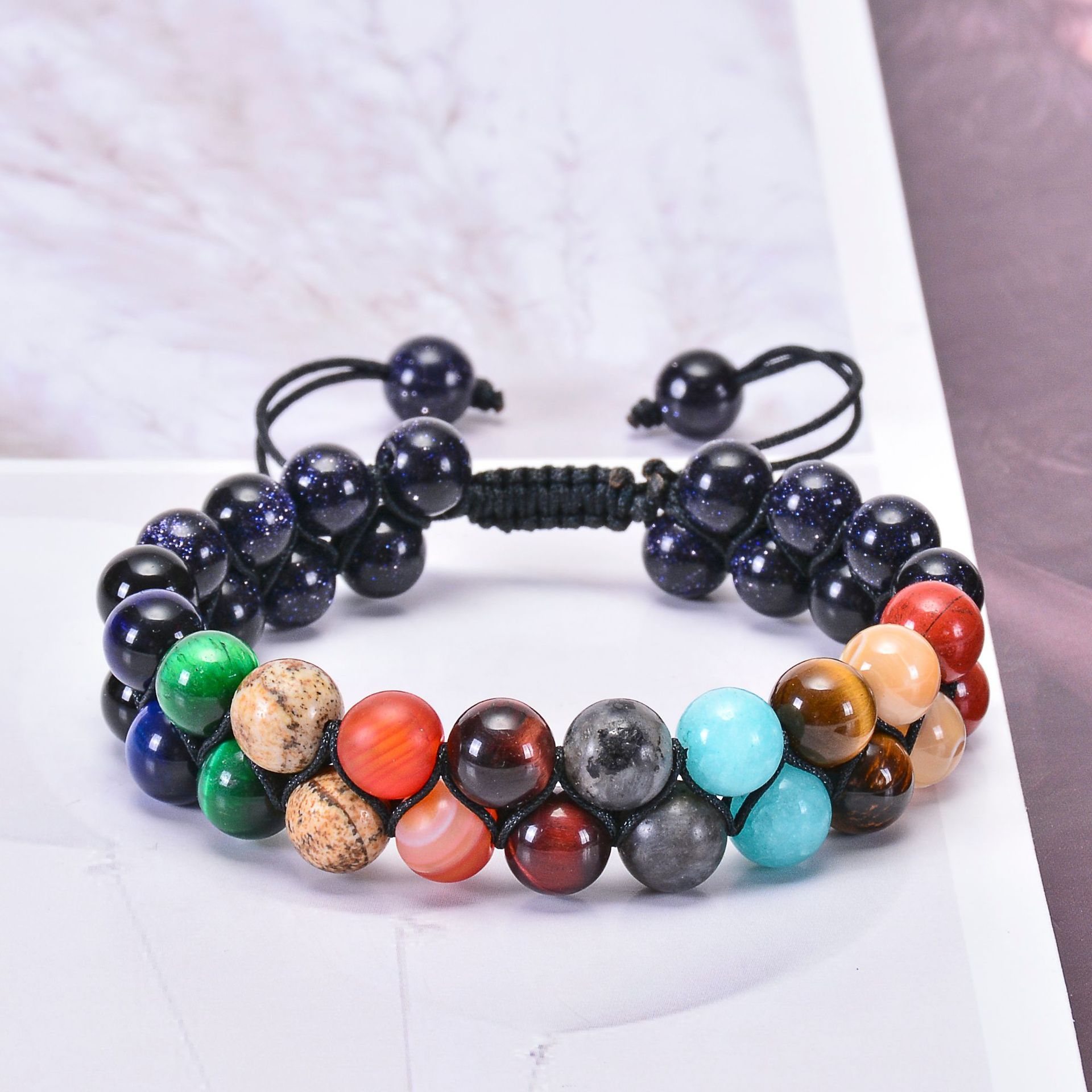 Bracelets Classification Fashion Planet Natural Stone Men's Bracelets Men Beaded Bracelets