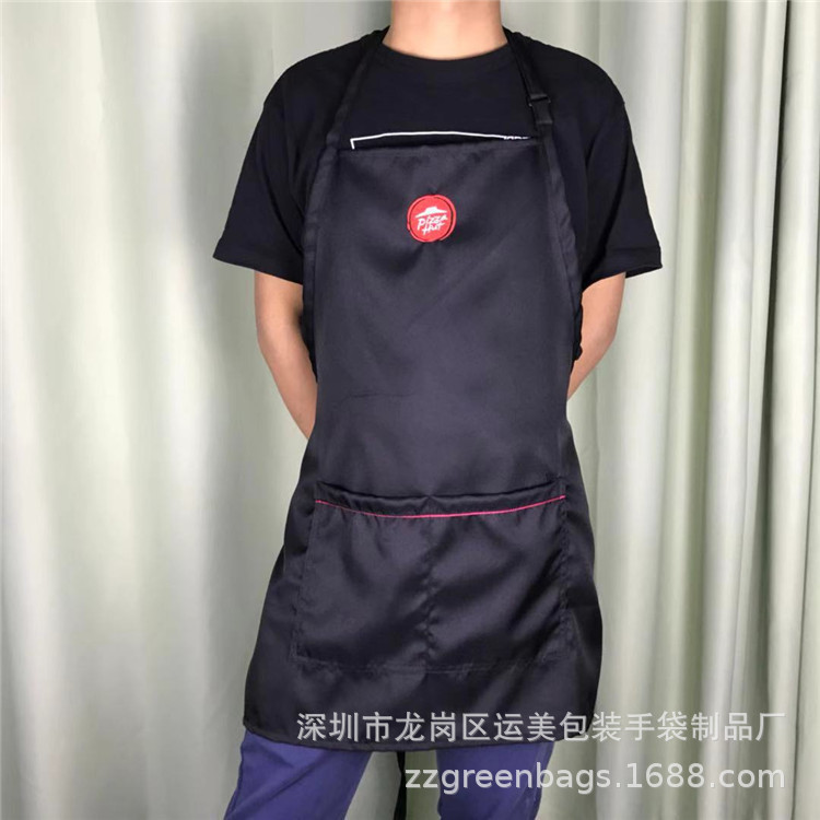 围裙可印刷logo 工作服装油奶茶咖啡美甲店DIY广告围裙制作