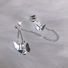 Brand universal chain, ear clips with tassels, earrings, accessory, European style