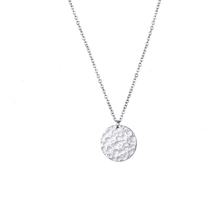 Stainless Steel Round Pendant Necklace display picture 5