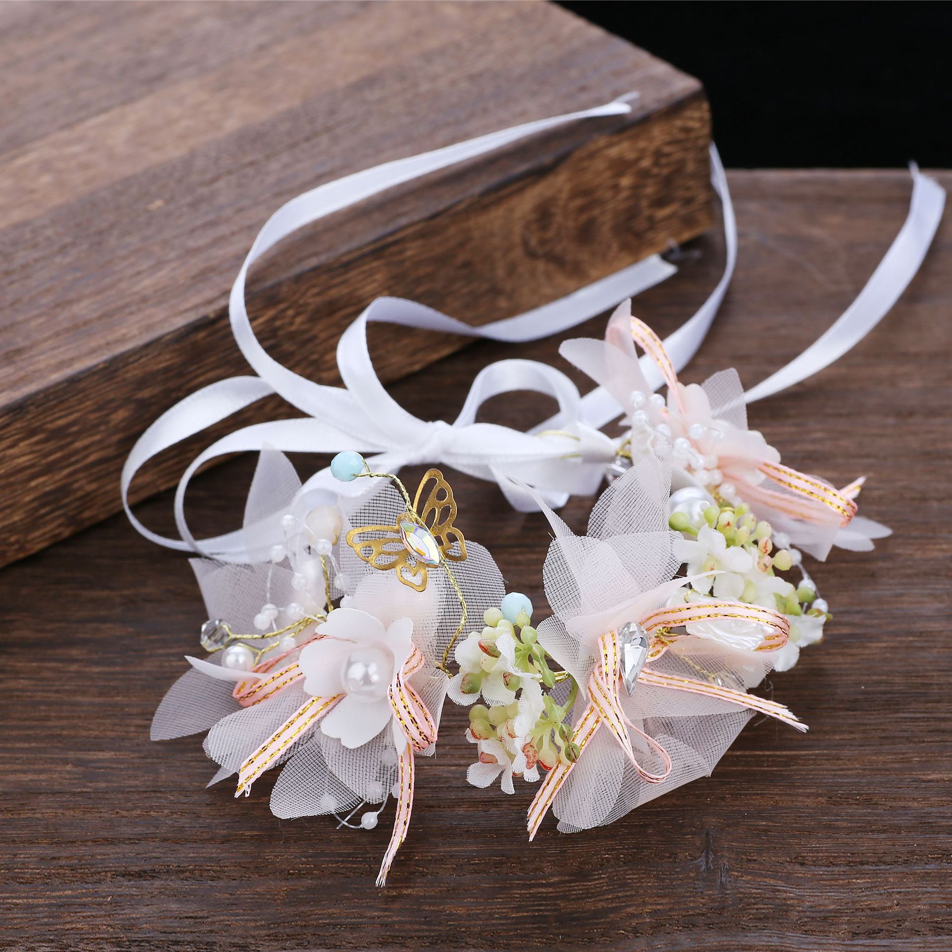 New Flower Butterfly Garland Wedding Bride Headwear Headband display picture 5