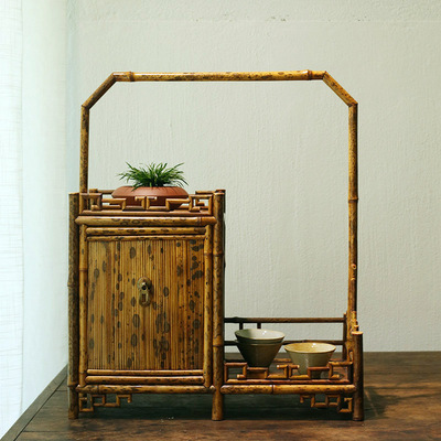 耕云 提雅茶柜 梅鹿竹茶杯架茶具收纳架 桌面茶具收纳 便携式茶具