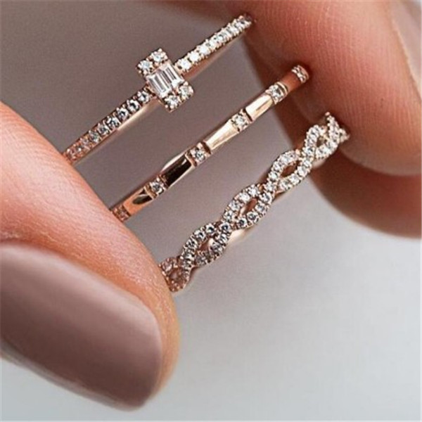 Fashionable creative ring with stone with zircon