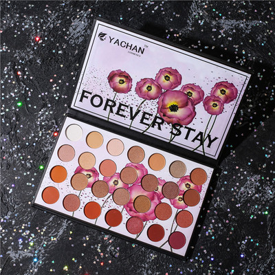 28色眼影 彩妆 哑光珠光烟熏大地色高光眼影盘 外贸爆款 持久长效|ru