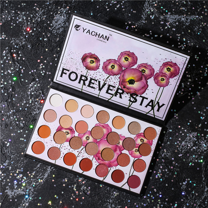 28色眼影 彩妆 哑光珠光烟熏大地色高光眼影盘 外贸爆款 持久长效|ru