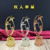 Spot wholesale universal alloy metal honor trophy trolley trophy dual cosmetic trophy activity souvenir