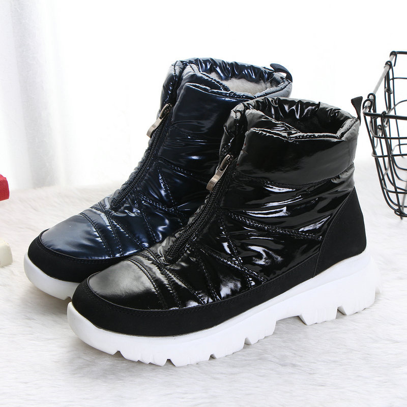 Versión pública invierno nuevas botas de nieve cremallera inferior blanca impermeable viaje esquí entrega de una pieza