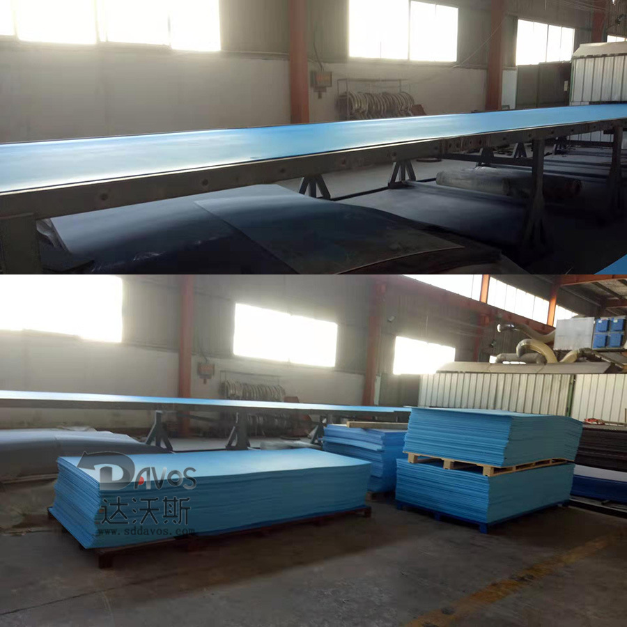 蓝色皮纹hdpe板聚乙烯板材 hdpe耐磨耐腐蚀板材卷材2.5m宽pe板