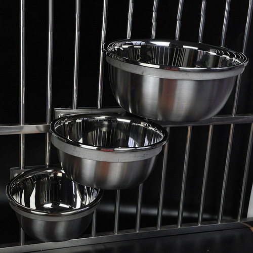 Stainless steel thickened dog bowl pet bowl suitable for large, medium and small dogs, fang'da'fan pet tableware