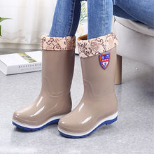 高筒雨鞋女韓版女式雨鞋時尚雨鞋女防水保暖雨鞋四季防滑耐油雨鞋