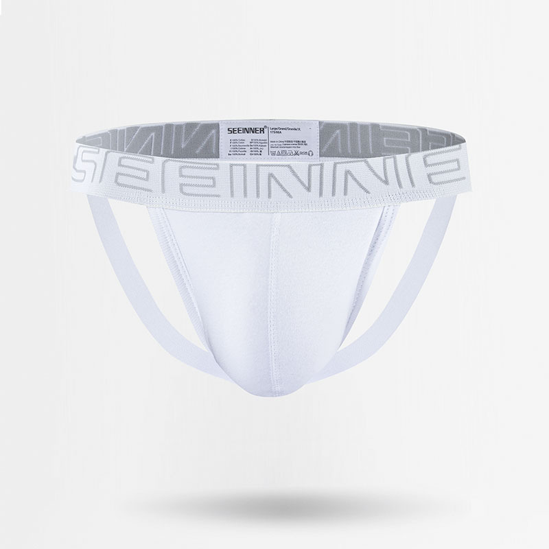 Ropa interior sexy de algodón para hombre, tanga de cintura baja de color liso, doble, para comercio exterior.