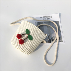 夏季兒童草編包地攤時尚斜跨包迷你沙灘包親子款手提包零錢包