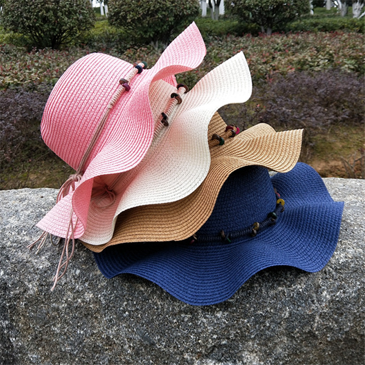 Hat female summer Korean Edition Versatile Visor Sun hat Sunscreen Sandy beach on vacation Dayan Mao Straw hat