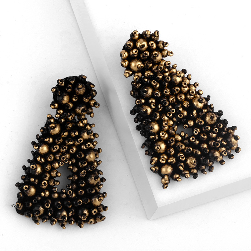 New Metallic Beige Beads Earrings Earrings Female display picture 18