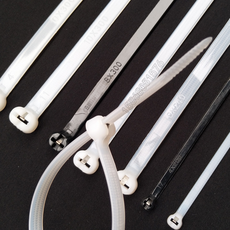 船用嵌片扎带 加宽加厚型10*600MM钢牙绑扎条 黑白色尼龙镶片扎带