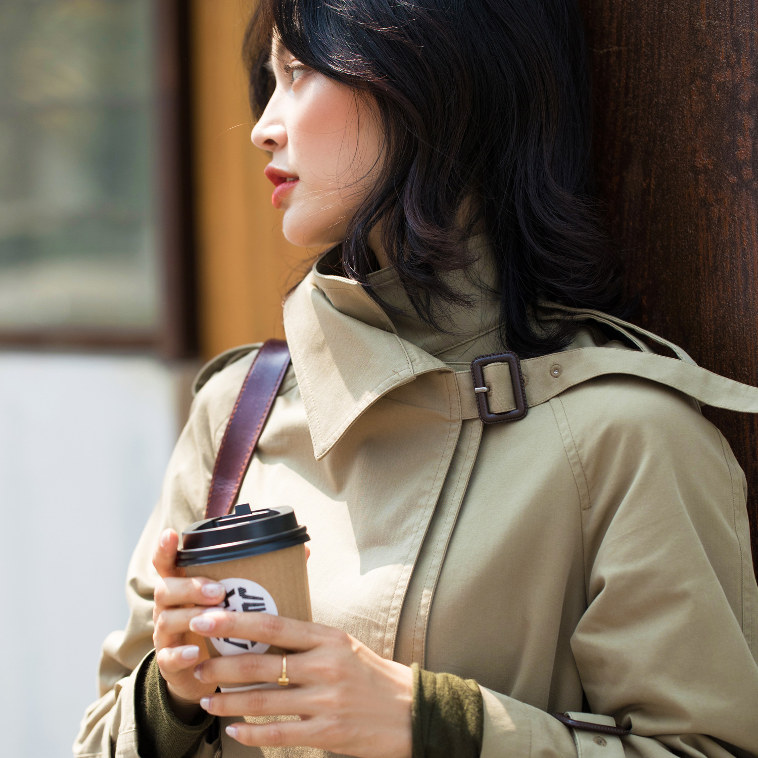 2019秋冬ins爆款時尚設計師棉質中長款風衣女氣質百搭外套女7319